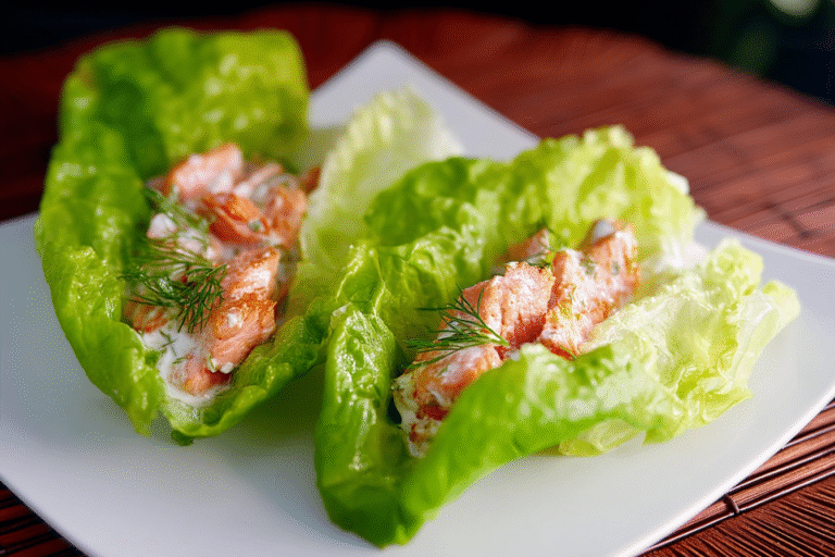 Smoked Salmon in Lettuce Wraps