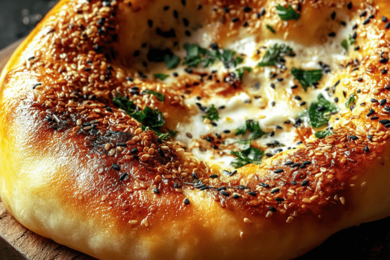Sesame Khachapuri – Cheesy Herb Bread Boats with Honey Butter