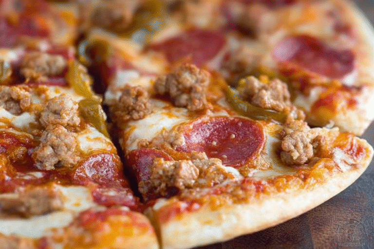 Spicy Sausage and Pepperoncini Thin Crust Pizza