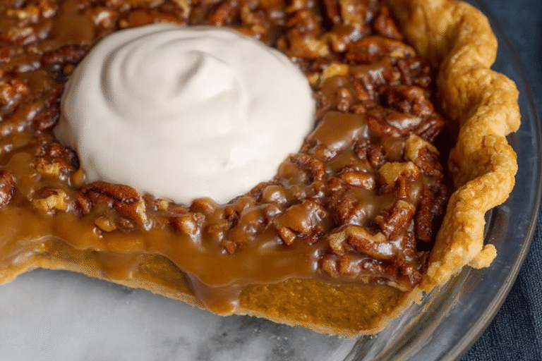 Pumpkin Pecan Caramel Pie
