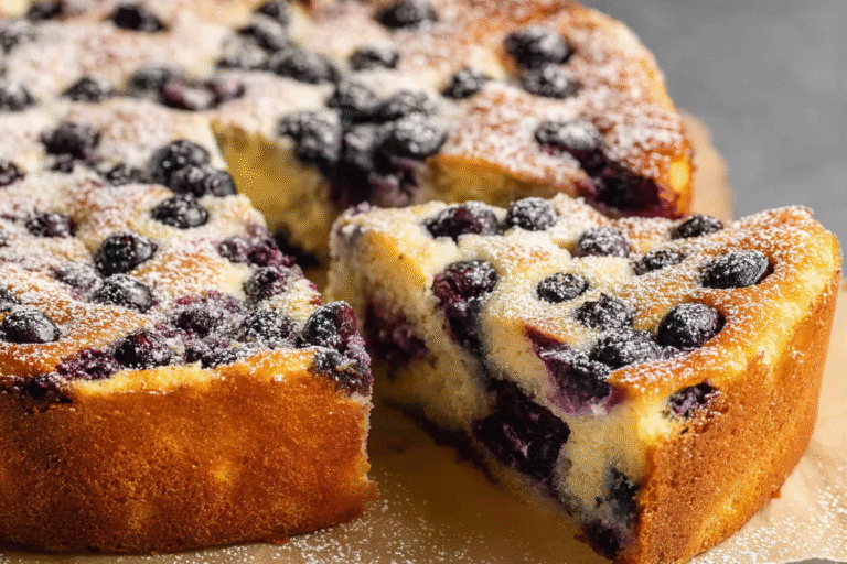 Blueberry Ricotta Pudding Cake