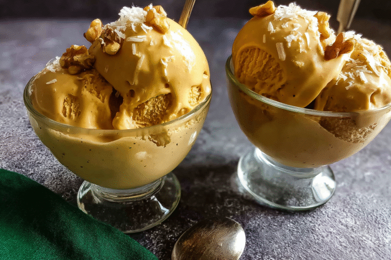 Pumpkin Spice Ice Cream with Walnuts