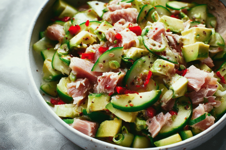 Avocado Tuna Cucumber Salad