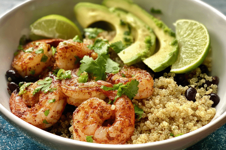 Cilantro Lime Grilled Shrimp with Quinoa
