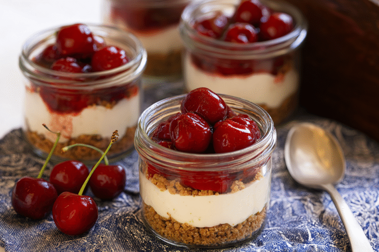 No-Bake Cherry Delight in Jars
