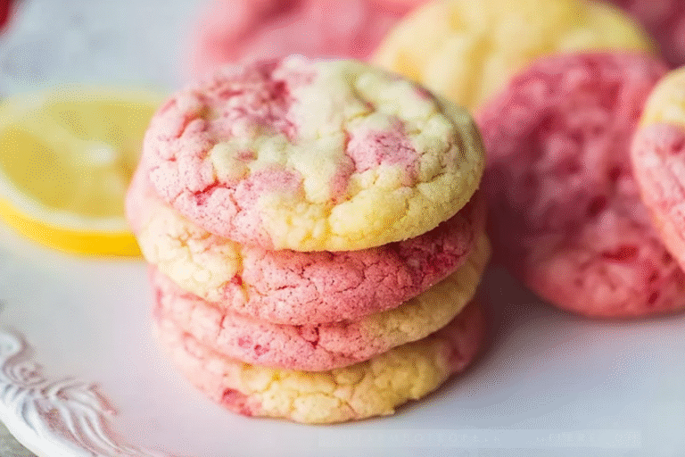 Strawberry Lemonade Cake Mix Cookies