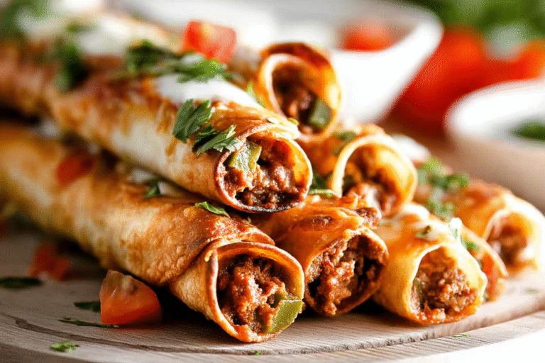 Crispy Jalapeño Popper Beef Taquitos