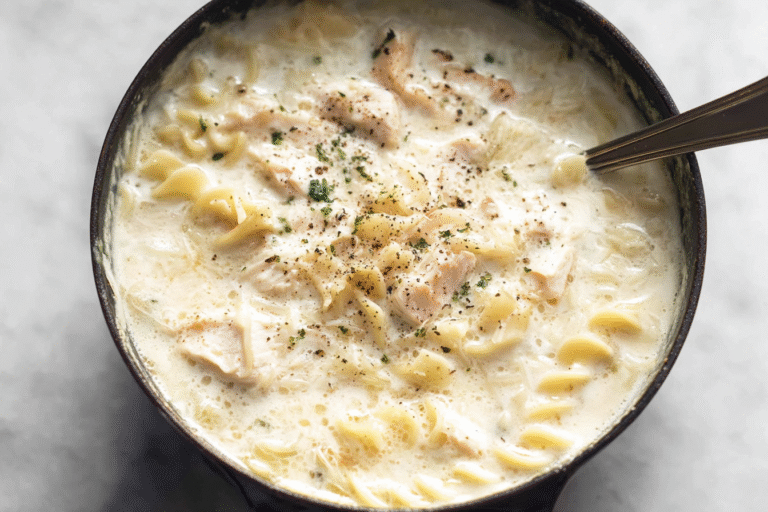 White Chicken Lasagna Soup