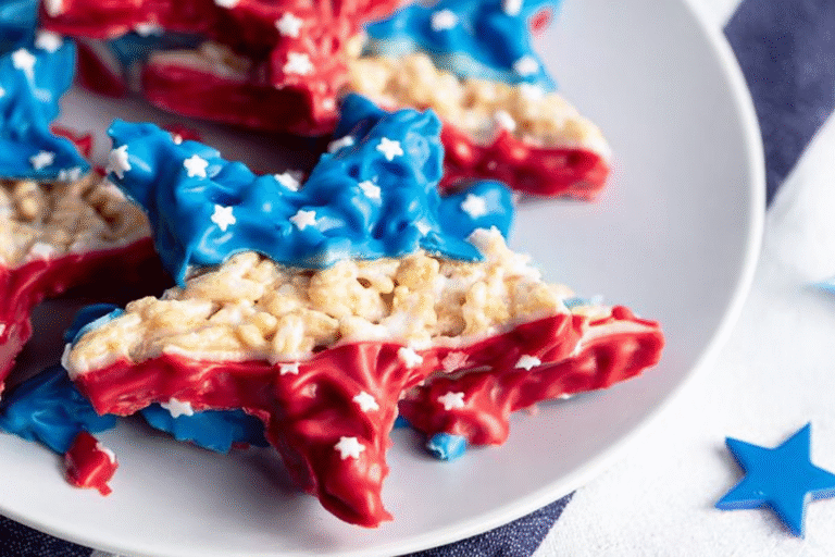 Patriotic Red, White & Blue Rice Krispies Treats