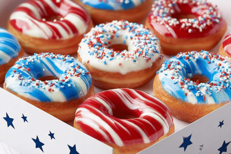 Red, White & Blue Swirl Donuts