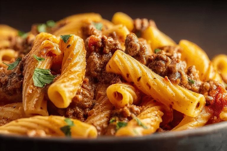 High Protein Creamy Beef Pasta
